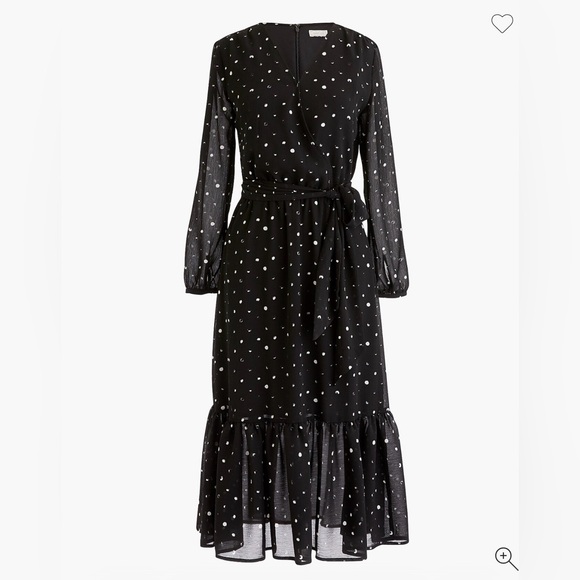 J. Crew Dresses & Skirts - JCrew Point Sur faux-wrap dress in crinkle chiffon 6 Womens L0113 Black NWOT